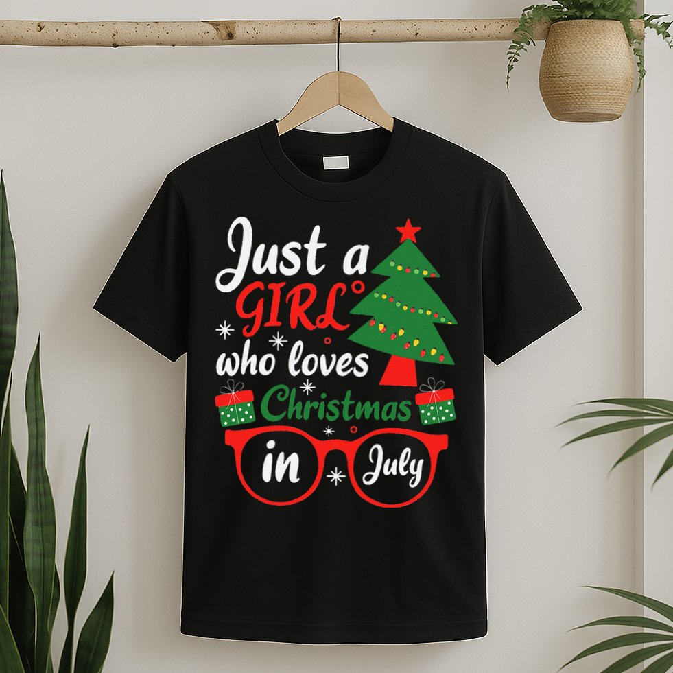 Just A Who Loves Christmas In July Summer Gift T-Shirt
