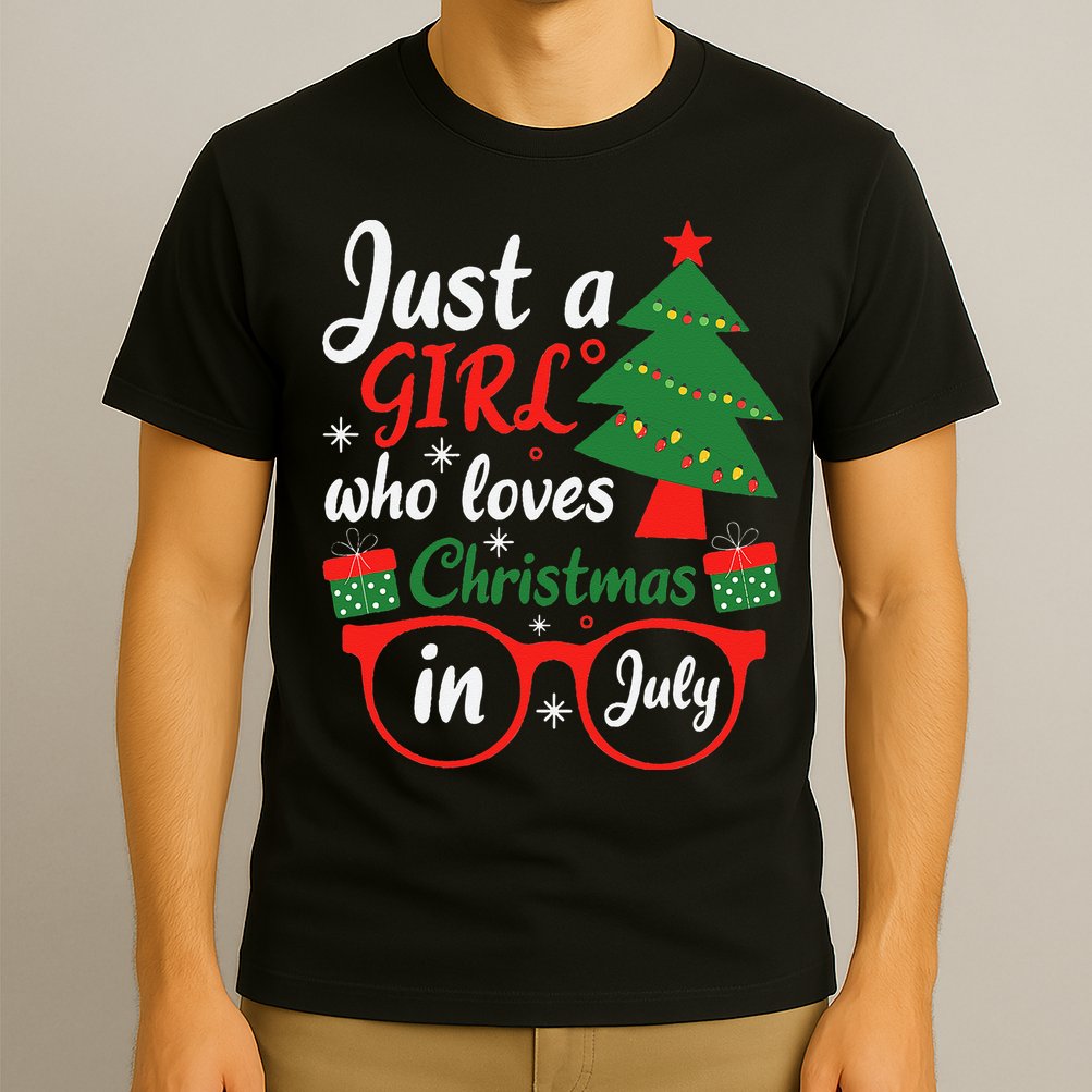 Just A Who Loves Christmas In July Summer Gift T-Shirt