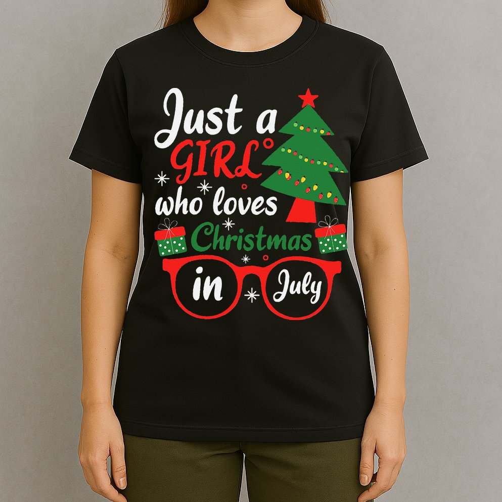 Just A Who Loves Christmas In July Summer Gift T-Shirt