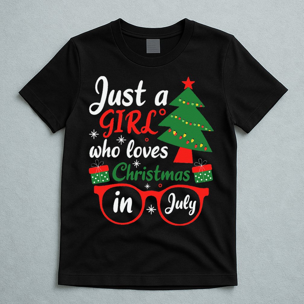 Just A Who Loves Christmas In July Summer Gift T-Shirt