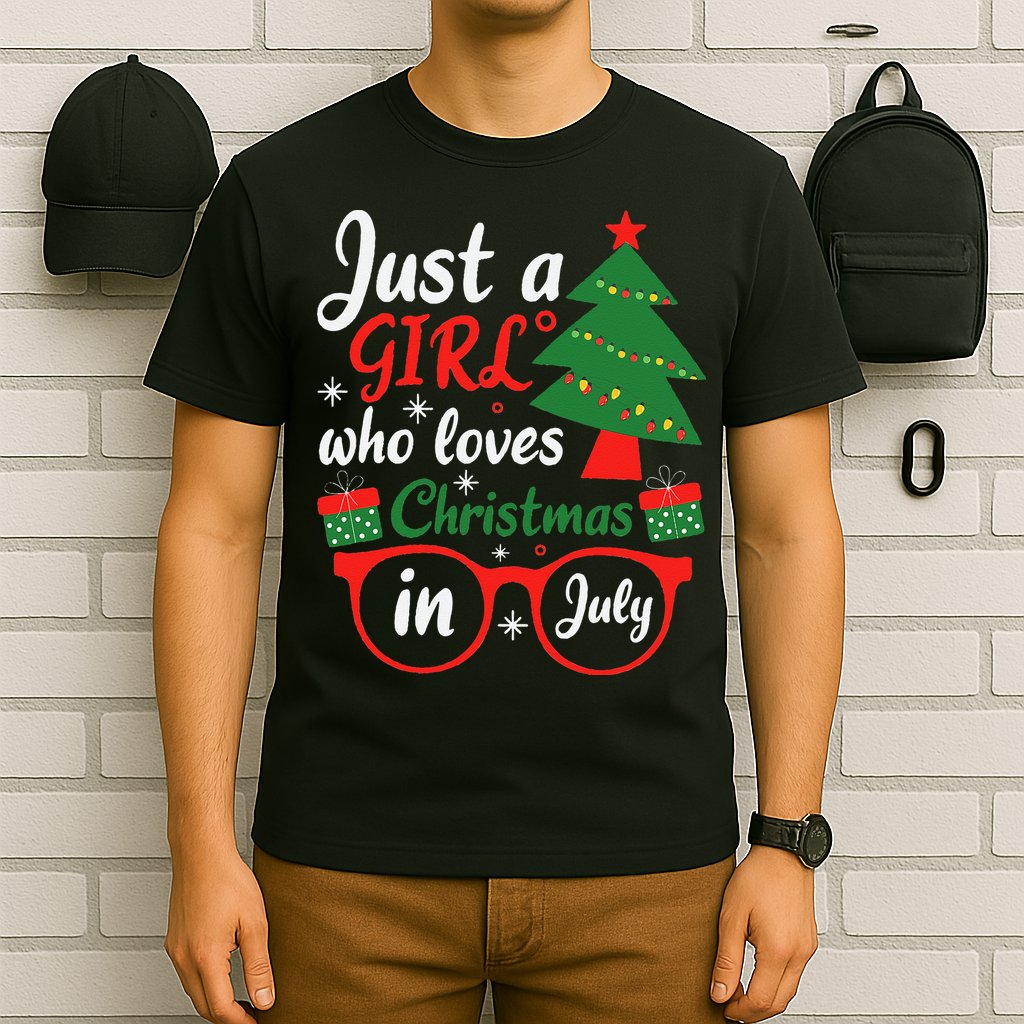 Just A Who Loves Christmas In July Summer Gift T-Shirt