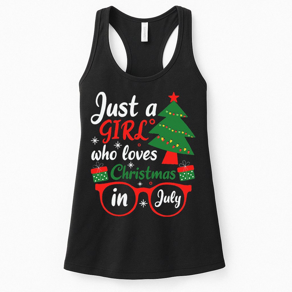 Just A Who Loves Christmas In July Summer Gift Womens Tank Top