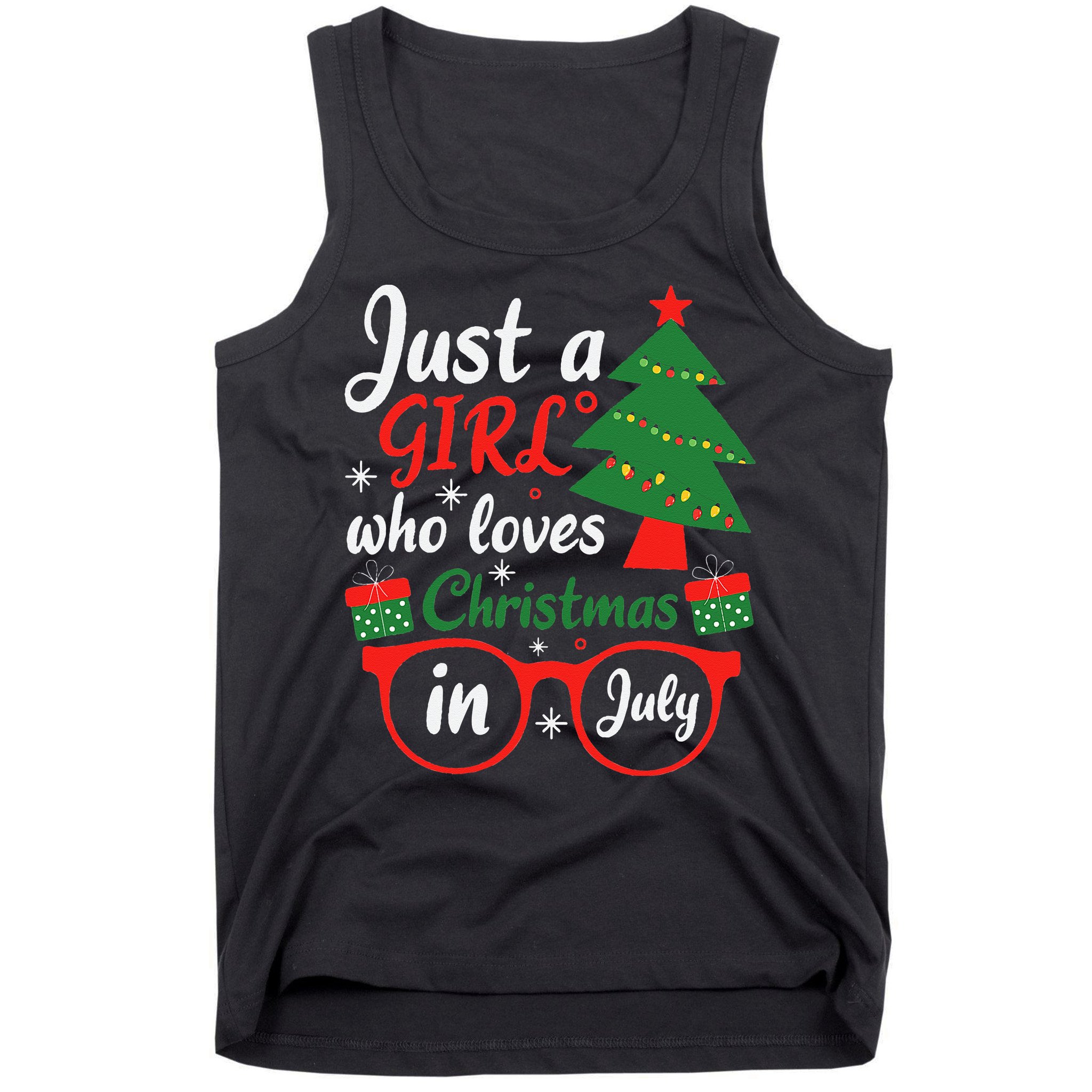 Just A Who Loves Christmas In July Summer Gift Tank Top
