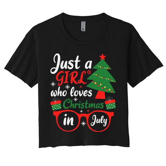 Just A Who Loves Christmas In July Summer Gift Crop Top