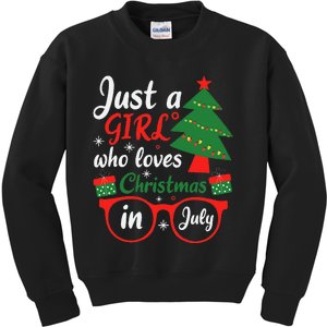 Just A Who Loves Christmas In July Summer Gift Kids Sweatshirt