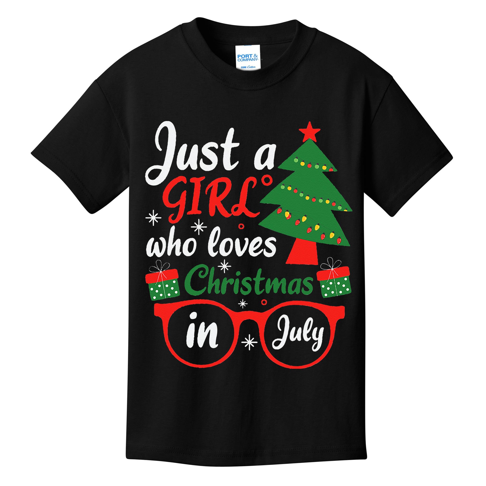 Just A Who Loves Christmas In July Summer Gift Kids T-Shirt