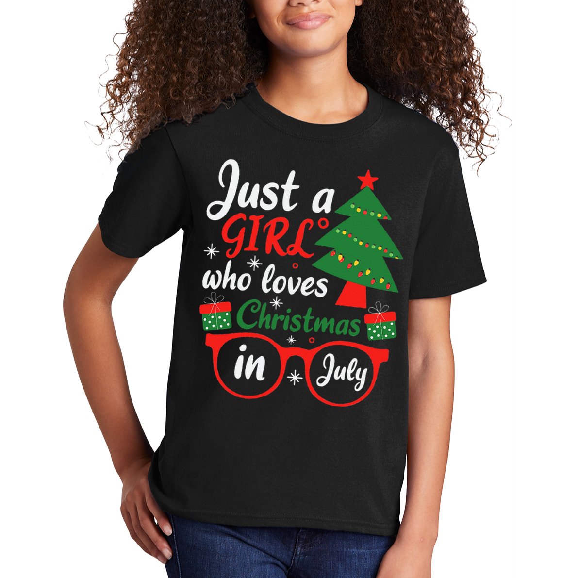 Just A Who Loves Christmas In July Summer Gift Kids T-Shirt