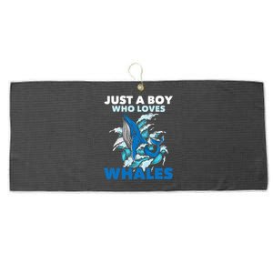 Just A Who Loves Whales Marine Biologist Whale Lover Large Microfiber Waffle Golf Towel