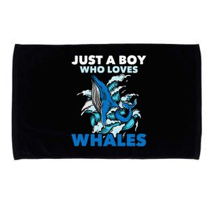 Just A Who Loves Whales Marine Biologist Whale Lover Microfiber Hand Towel