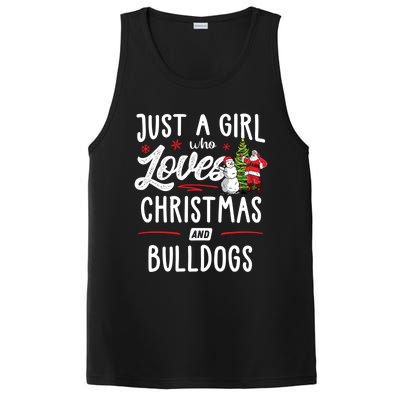 Just A Who Loves Christmas And Bulldogs Gift Funny Gift PosiCharge Competitor Tank