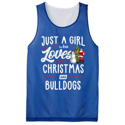 Just A Who Loves Christmas And Bulldogs Gift Funny Gift Mesh Reversible Basketball Jersey Tank