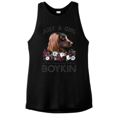 Just A Who Loves Her Kin Spaniel Gift Ladies PosiCharge Tri-Blend Wicking Tank