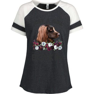 Just A Who Loves Her Kin Spaniel Gift Enza Ladies Jersey Colorblock Tee