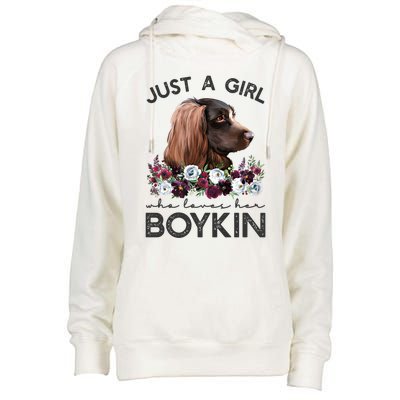 Just A Who Loves Her Kin Spaniel Gift Womens Funnel Neck Pullover Hood