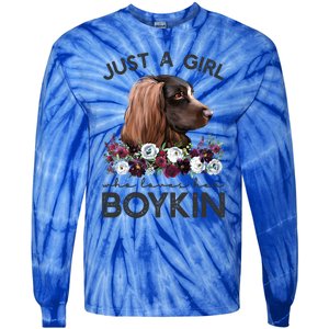 Just A Who Loves Her Kin Spaniel Gift Tie-Dye Long Sleeve Shirt