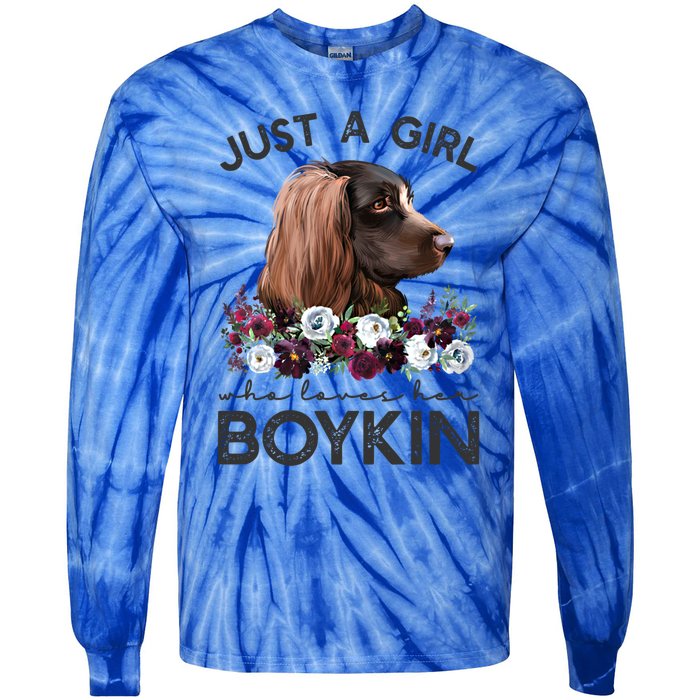 Just A Who Loves Her Kin Spaniel Gift Tie-Dye Long Sleeve Shirt