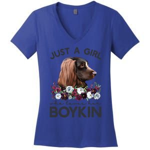 Just A Who Loves Her Kin Spaniel Gift Women's V-Neck T-Shirt