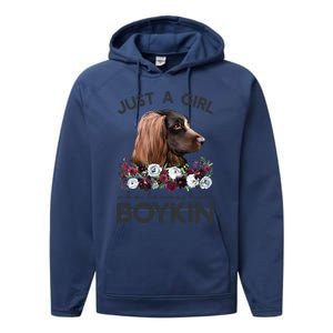 Just A Who Loves Her Kin Spaniel Gift Performance Fleece Hoodie