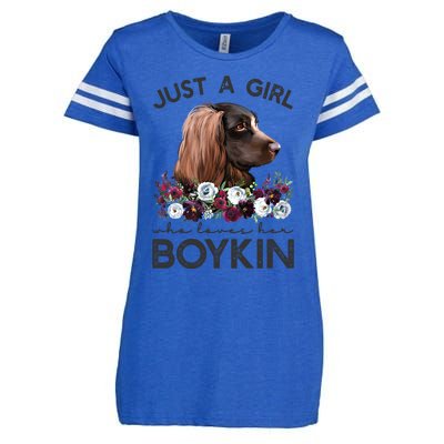 Just A Who Loves Her Kin Spaniel Gift Enza Ladies Jersey Football T-Shirt