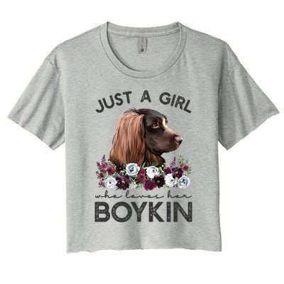 Just A Who Loves Her Kin Spaniel Gift Women's Crop Top Tee