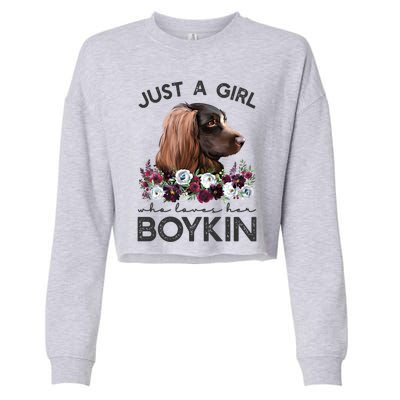 Just A Who Loves Her Kin Spaniel Gift Cropped Pullover Crew