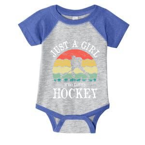 Just A Who Loves Hockey Meaningful Gift Infant Baby Jersey Bodysuit