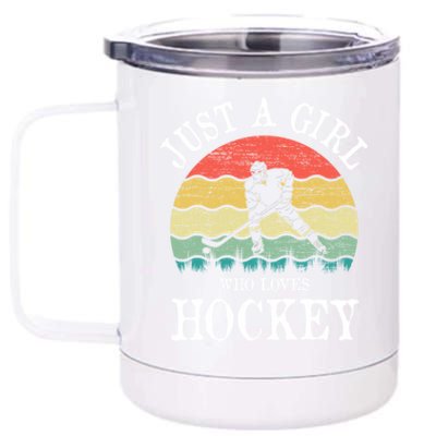 Just A Who Loves Hockey Meaningful Gift 12 oz Stainless Steel Tumbler Cup