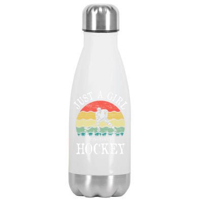 Just A Who Loves Hockey Meaningful Gift Stainless Steel Insulated Water Bottle