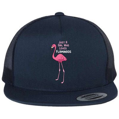 Just A Who Loves Flamingos Cute Flamingo Gift Flat Bill Trucker Hat