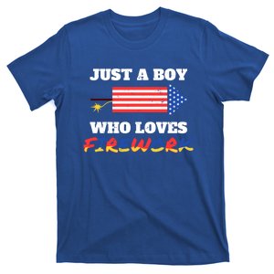 Just A Who Loves Firework Firecrackers 4th Of July Gift T-Shirt