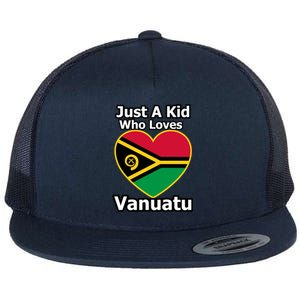 Just A Who Loves Vanuatu Gift Flat Bill Trucker Hat