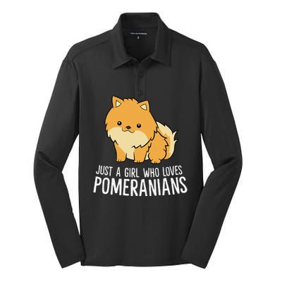 Just a Who Loves Pomeranians Silk Touch Performance Long Sleeve Polo