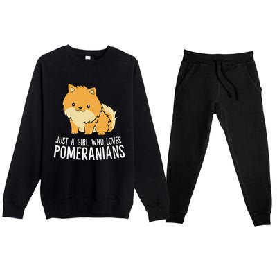 Just a Who Loves Pomeranians Premium Crewneck Sweatsuit Set