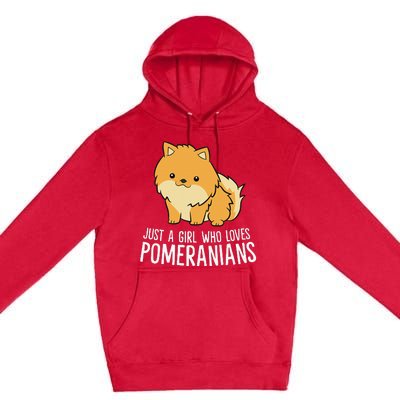 Just a Who Loves Pomeranians Premium Pullover Hoodie