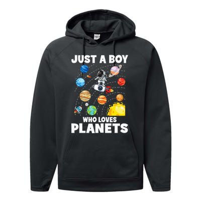 Just A Who Loves Planets Solar System Space Astronaut Performance Fleece Hoodie