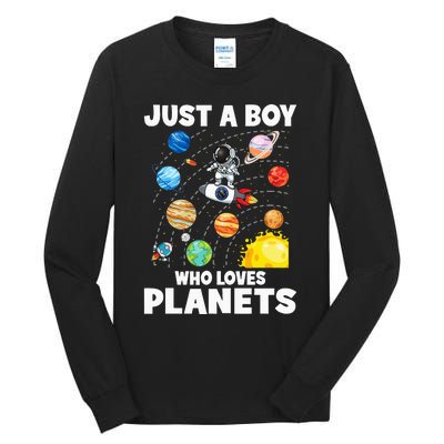 Just A Who Loves Planets Solar System Space Astronaut Tall Long Sleeve T-Shirt