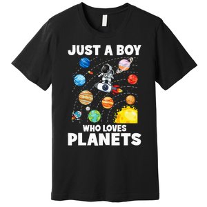 Just A Who Loves Planets Solar System Space Astronaut Premium T-Shirt