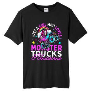 Just a  Who Loves Monster Trucks and Unicornsx Tall Fusion ChromaSoft Performance T-Shirt