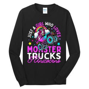 Just a  Who Loves Monster Trucks and Unicornsx Tall Long Sleeve T-Shirt