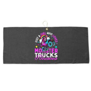 Just a  Who Loves Monster Trucks and Unicornsx Large Microfiber Waffle Golf Towel