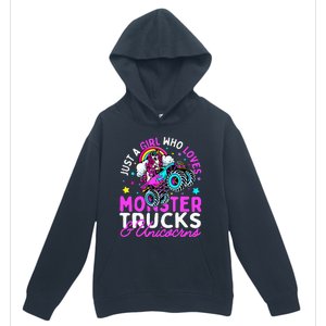 Just a  Who Loves Monster Trucks and Unicornsx Urban Pullover Hoodie