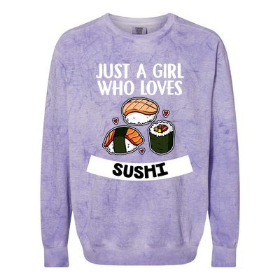 Just A Who Loves Sushi Cute Sushi Lover Great Gift Colorblast Crewneck Sweatshirt