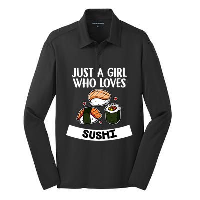 Just A Who Loves Sushi Cute Sushi Lover Great Gift Silk Touch Performance Long Sleeve Polo