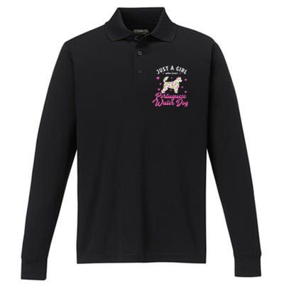 Just A Who Loves Portuguese Water Dog Gift Performance Long Sleeve Polo