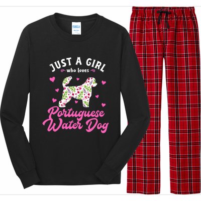 Just A Who Loves Portuguese Water Dog Gift Long Sleeve Pajama Set