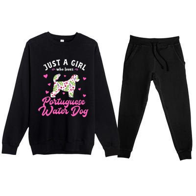 Just A Who Loves Portuguese Water Dog Gift Premium Crewneck Sweatsuit Set