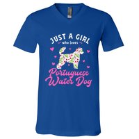 Just A Who Loves Portuguese Water Dog Gift V-Neck T-Shirt