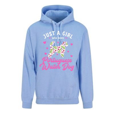 Just A Who Loves Portuguese Water Dog Gift Unisex Surf Hoodie