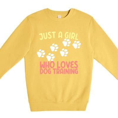 Just A Who Loves Dog Training Dog Trainer Gift Premium Crewneck Sweatshirt