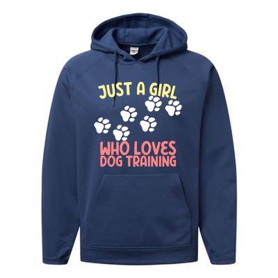 Just A Who Loves Dog Training Dog Trainer Gift Performance Fleece Hoodie